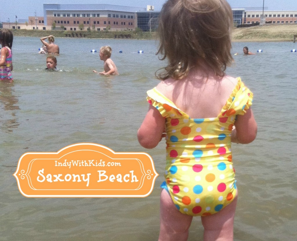 kids swimming at Saxony beach in fishers