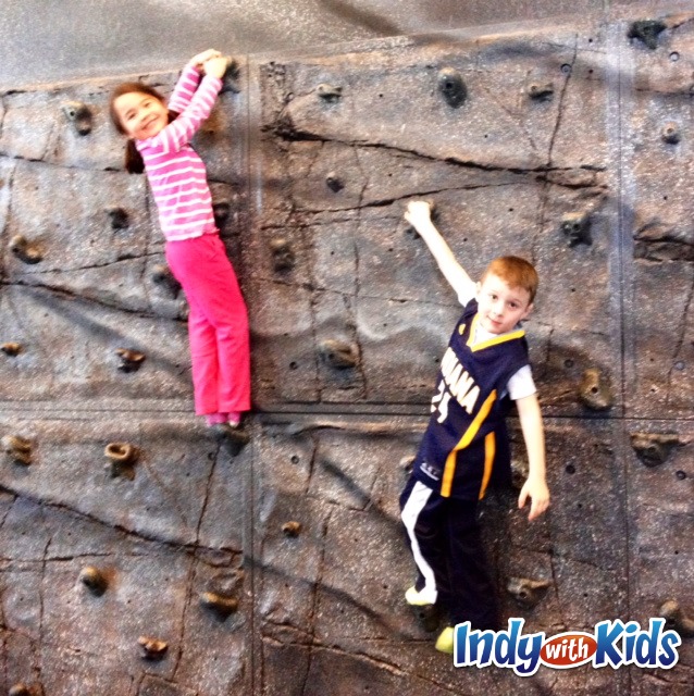 The park at Traders Point rock climbing wall indy with kids