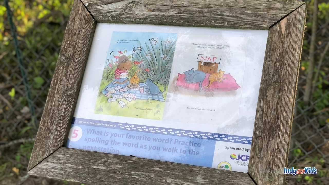 A page from a featured book in Independence Park Greenwood's StoryWalk.