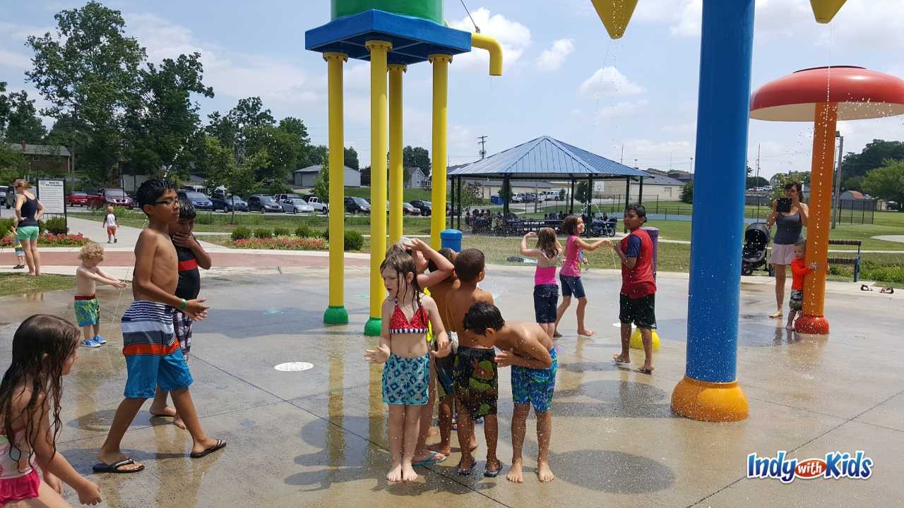 Things to do in Greenwood Indiana: Kids love the splash pad at City Center Park