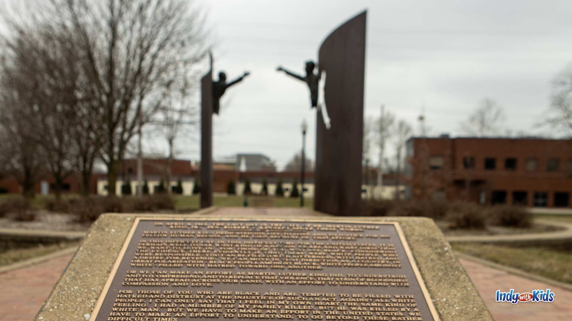 Black History Month Indianapolis: Visit the Kennedy-King Landmark for Peace Monument.
