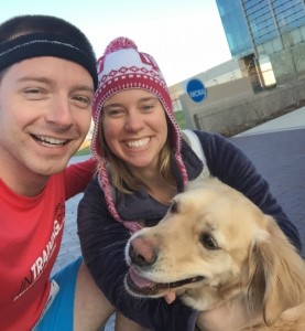 Mr. Helfrich, his wife Kelly and their dog Jill find time to play 60. They are currently training for the Mini Marathon.