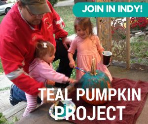 Teal pumpkin indy with kids child moms locations