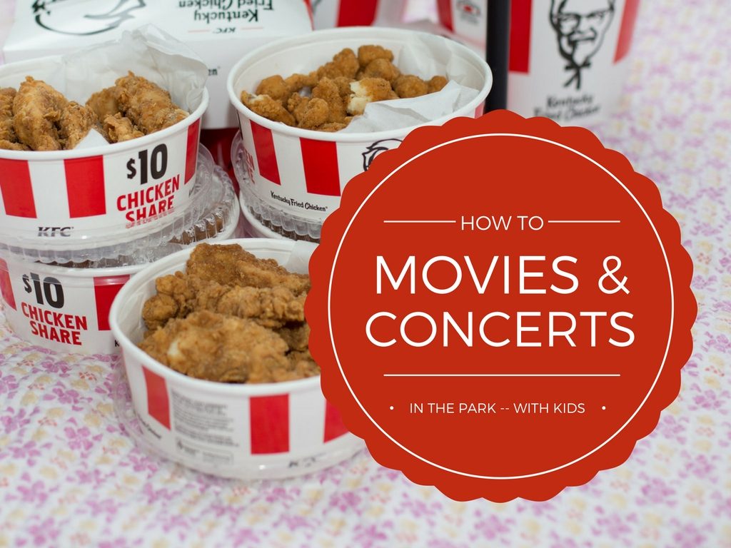 how to movies concerts in the park what to bring kids family picnic