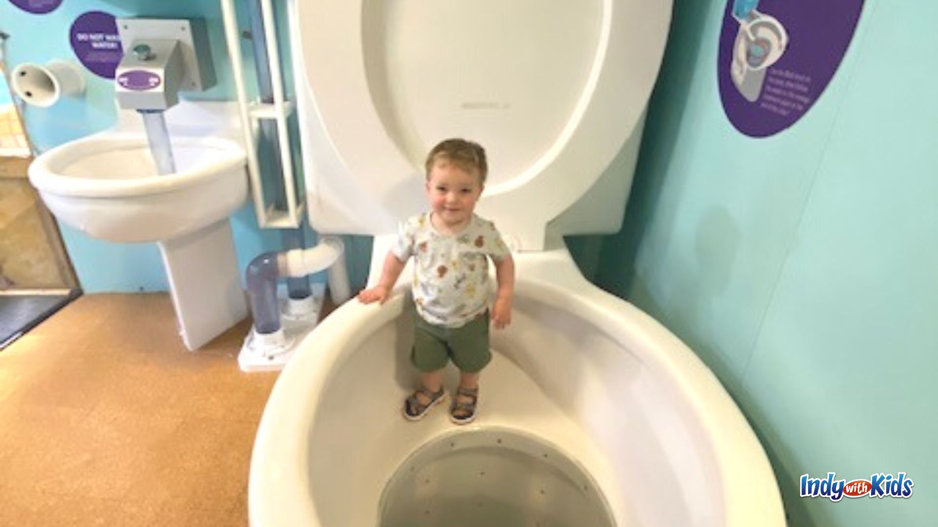 Get flushed down the giant toilet at kidscommons Columbus IN