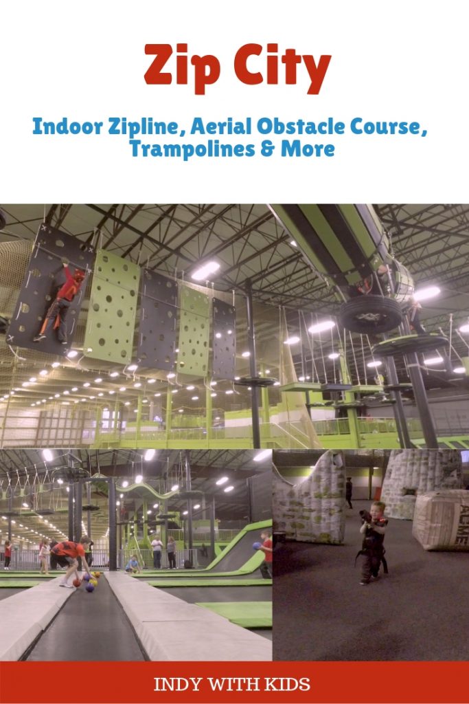 Zip City Trampoline, Zipline & Rockwall Park Indy with Kids