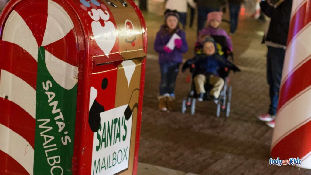 Monument Circle is home to the official Santa's Mailbox in Indianapolis.