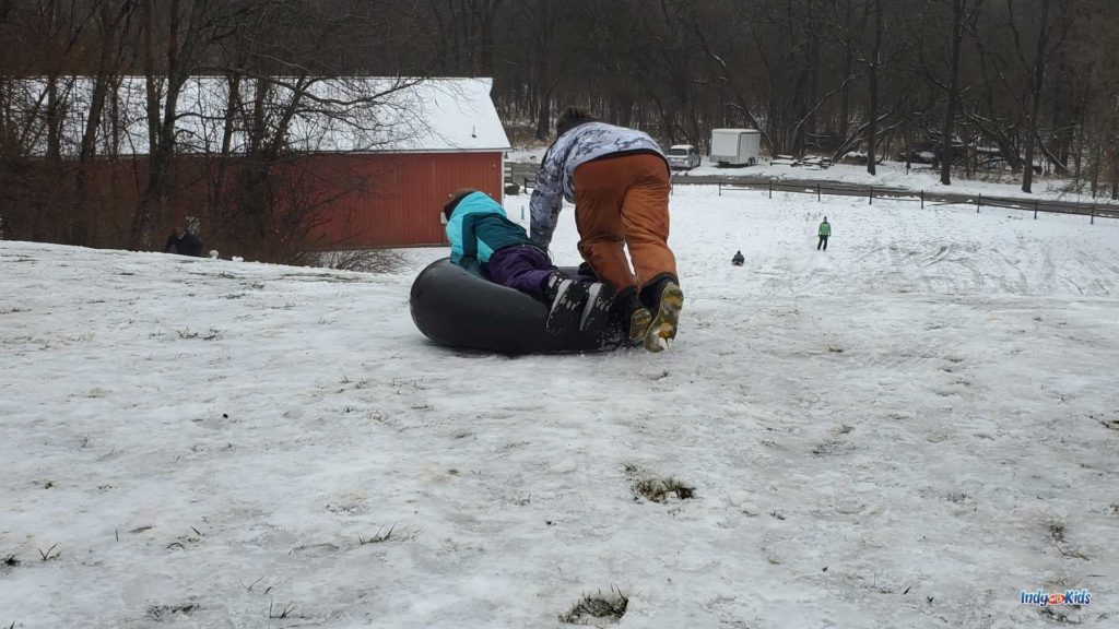 sledding hill at Washington Township Park, Avon, Indiana