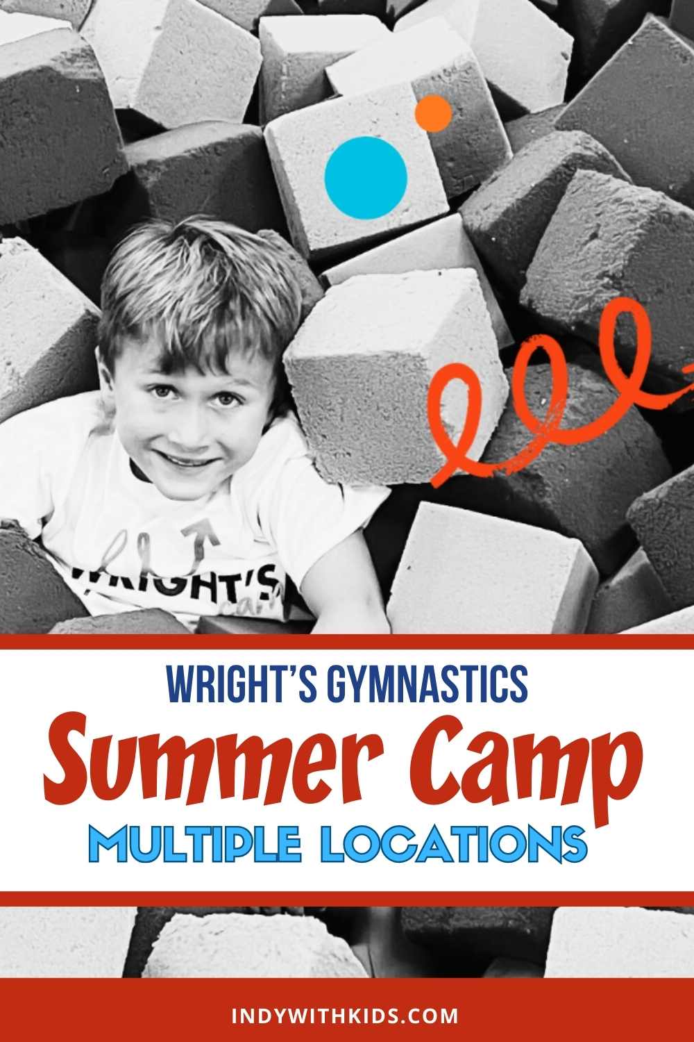 Wright's Summer Camp Boy in Foam Pit for Pinterest