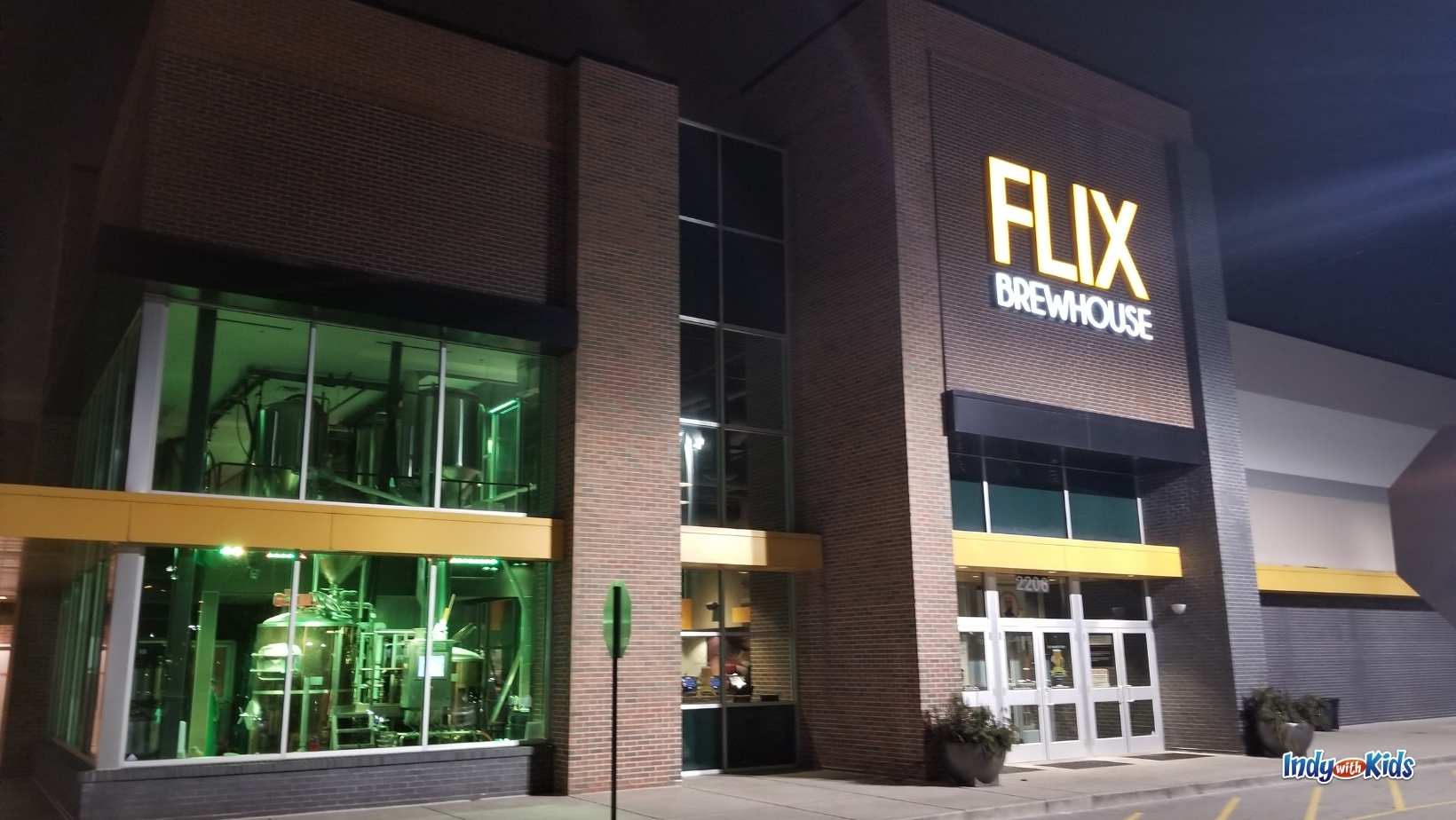 The exterior of Flix Brewhouse in Carmel