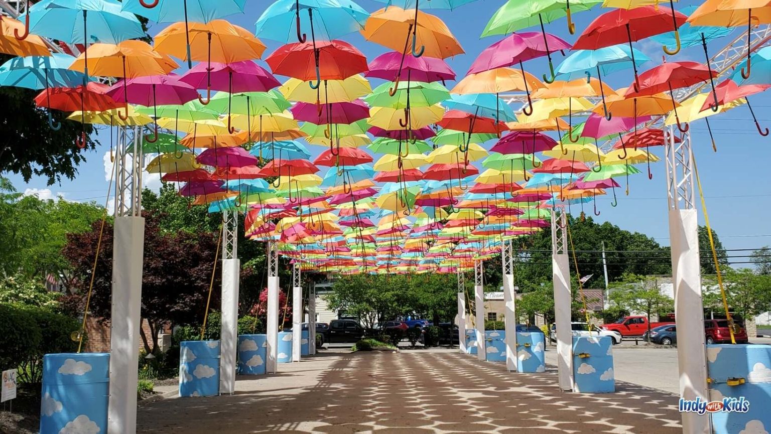 The Umbrella Sky Project in Batesville, Indiana is a Colorful Dream