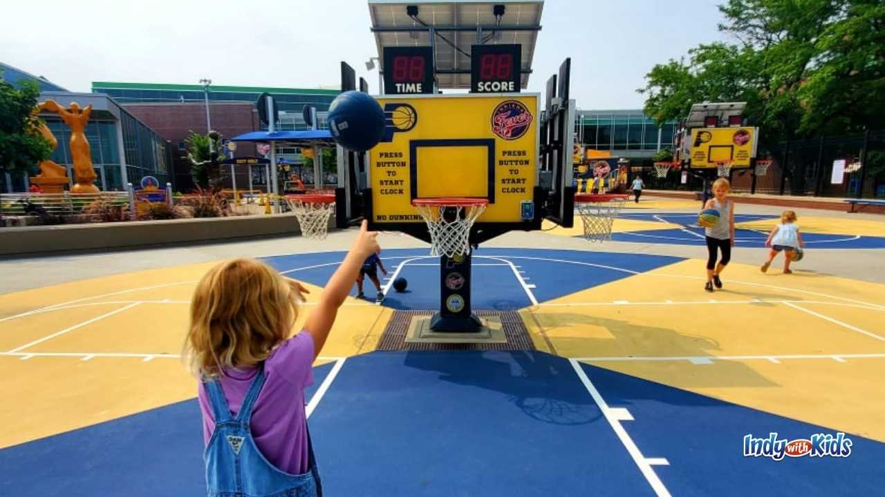 Indianapolis Children's Museum: FInd "my size" sports equipment in the outdoor Sports Legends Experience.