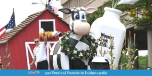 500 Festival Parade: Winners drink milk float
