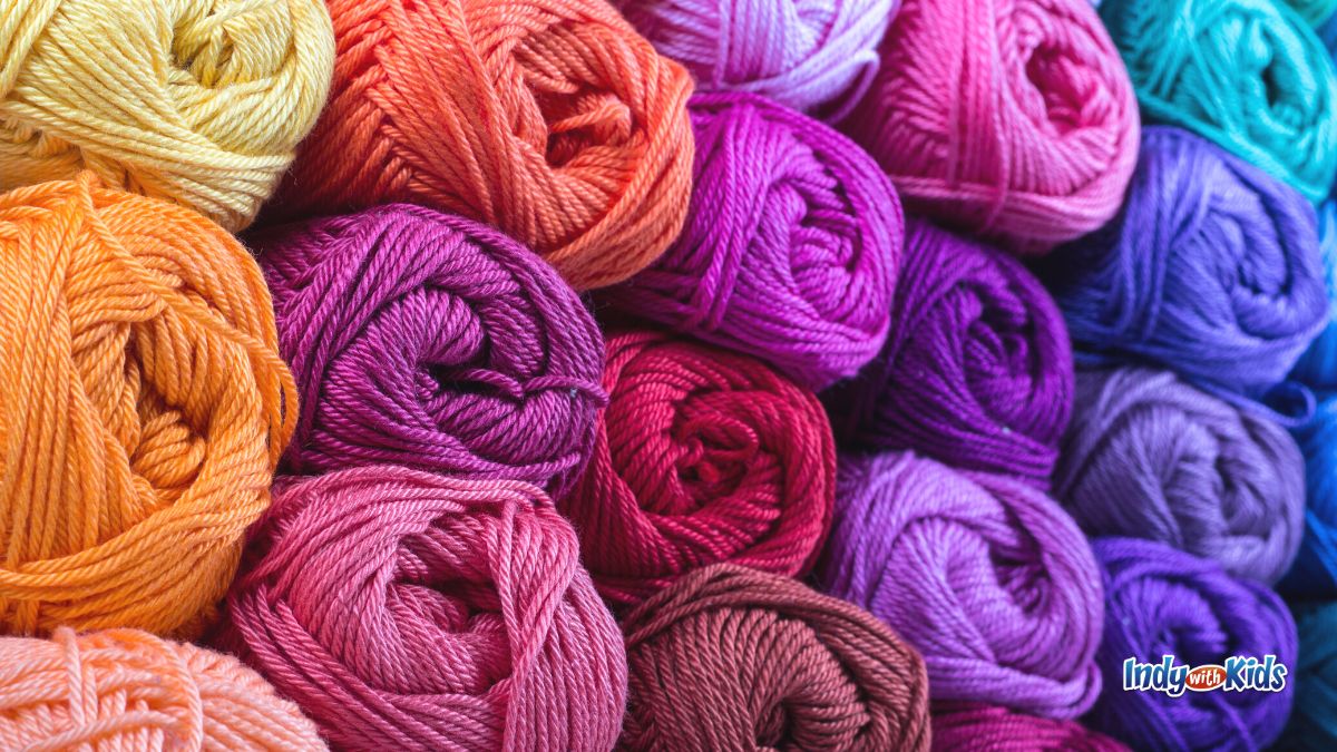 Begin your child's knitting or crocheting journey with a trip to a local yarn shop in the Indianapolis area.