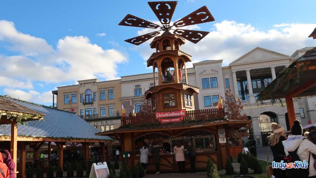 the German windmill towers over the Carmel Christkindlmarkt