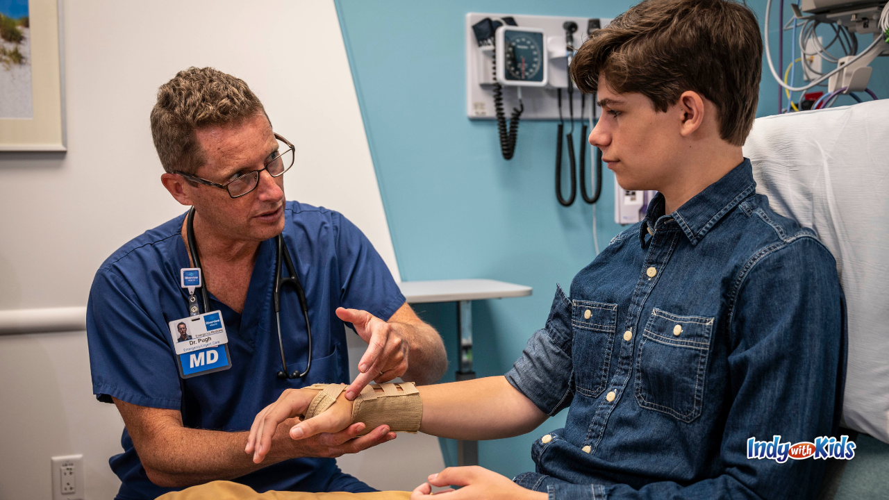 Riverview Health Emergency Room & Urgent Care Doctor Examining a teen boy