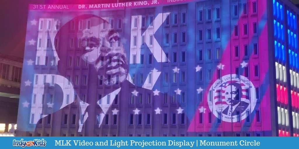 MLK Video and Light Projection Display | Monument Circle