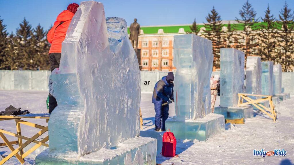 20 Cheap Things to Do in Indianapolis JANUARY EVENTS & ACTIVITIES: professional ice sculptors work on large blocks of ice