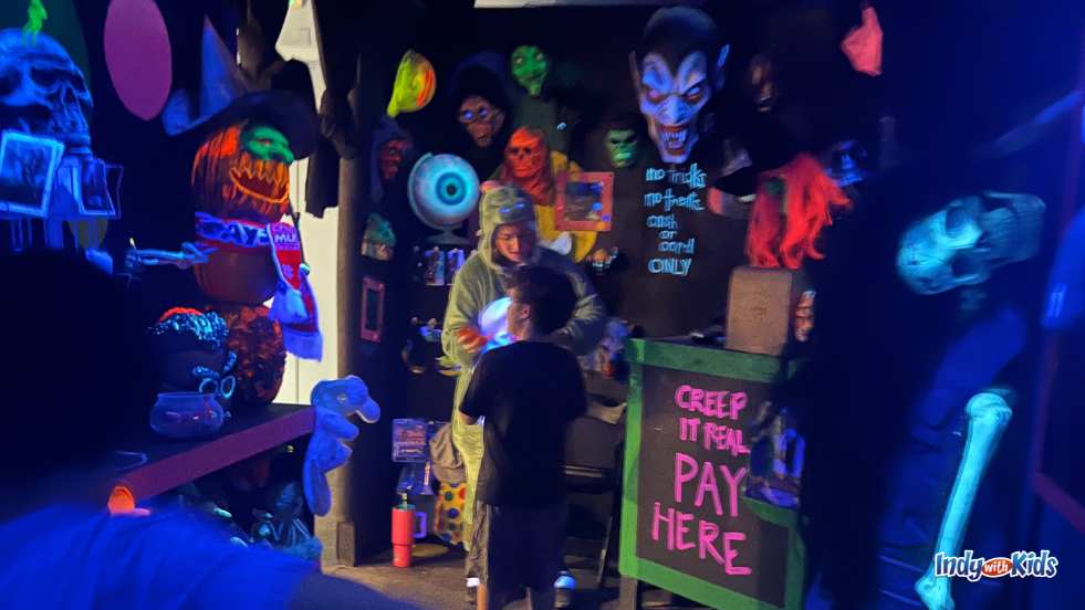 Bewitched BOOseum The Children's Museum Haunted House 2025 child in a the faces room
